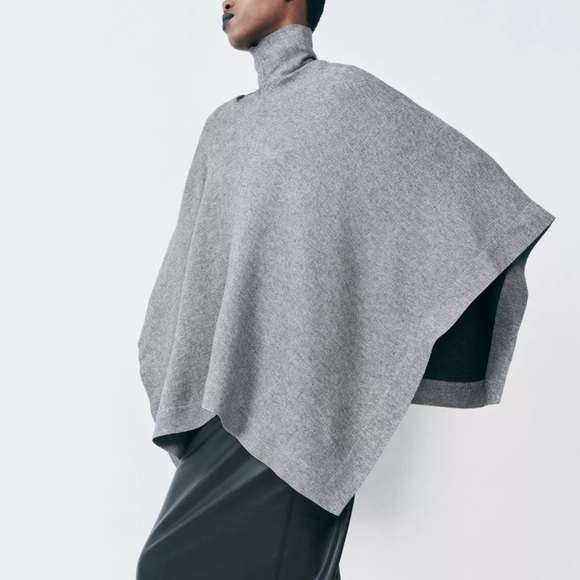 Zara Oversized Gray Cape ZW Collection